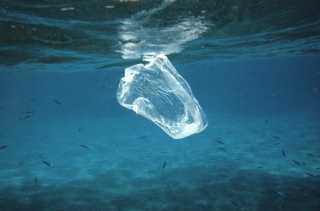 Plastic zak oceaan
